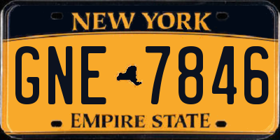 NY license plate GNE7846
