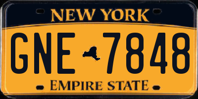 NY license plate GNE7848