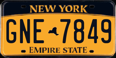 NY license plate GNE7849