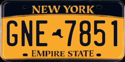NY license plate GNE7851