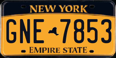 NY license plate GNE7853