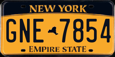NY license plate GNE7854