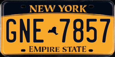 NY license plate GNE7857