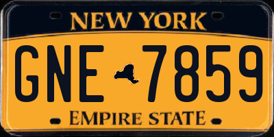 NY license plate GNE7859