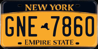 NY license plate GNE7860