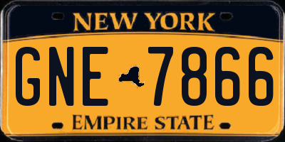 NY license plate GNE7866