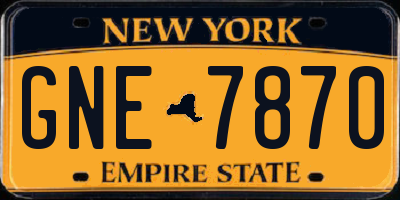 NY license plate GNE7870