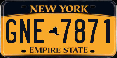 NY license plate GNE7871