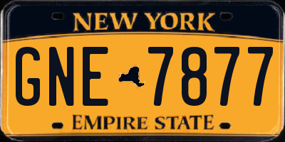 NY license plate GNE7877