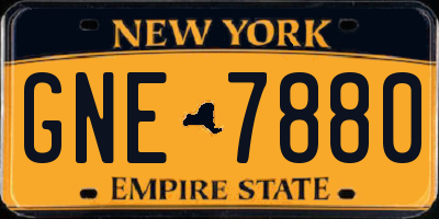 NY license plate GNE7880