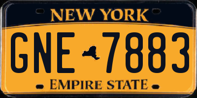 NY license plate GNE7883