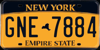 NY license plate GNE7884