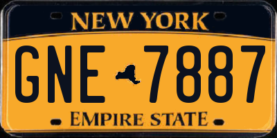 NY license plate GNE7887