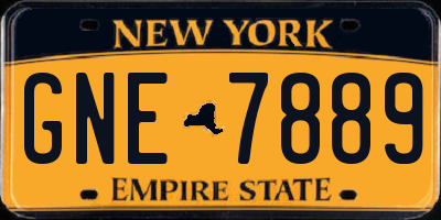 NY license plate GNE7889