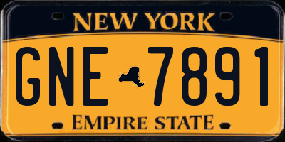 NY license plate GNE7891