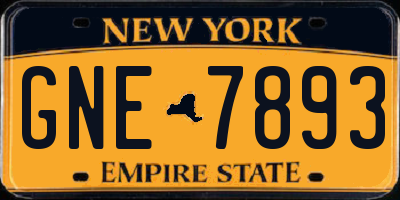NY license plate GNE7893