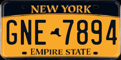 NY license plate GNE7894