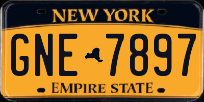 NY license plate GNE7897