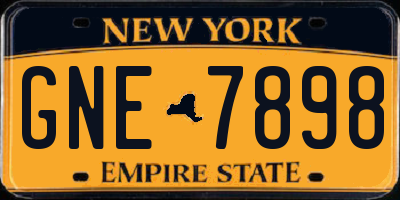 NY license plate GNE7898