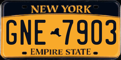 NY license plate GNE7903