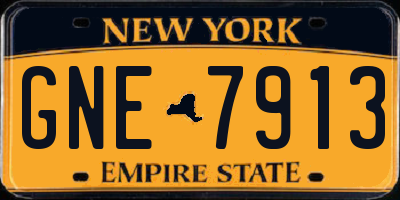 NY license plate GNE7913