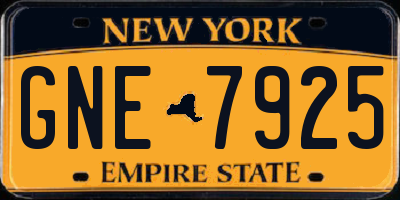 NY license plate GNE7925