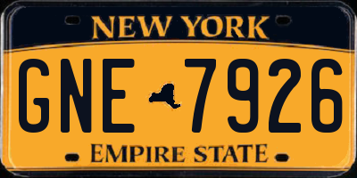 NY license plate GNE7926