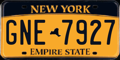 NY license plate GNE7927