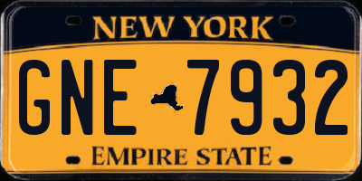 NY license plate GNE7932