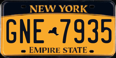 NY license plate GNE7935