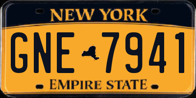 NY license plate GNE7941