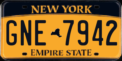 NY license plate GNE7942