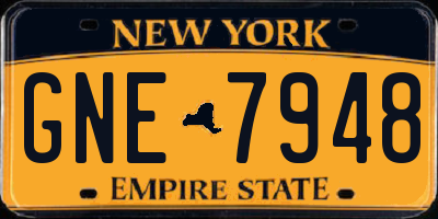 NY license plate GNE7948