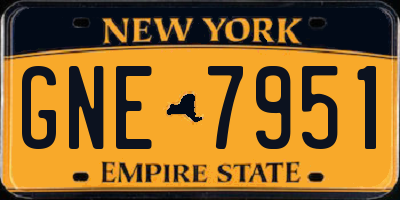 NY license plate GNE7951