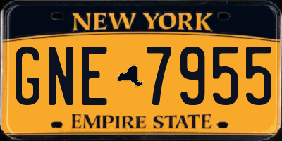 NY license plate GNE7955