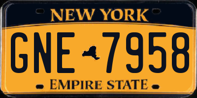 NY license plate GNE7958