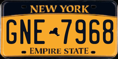 NY license plate GNE7968