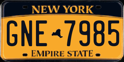 NY license plate GNE7985