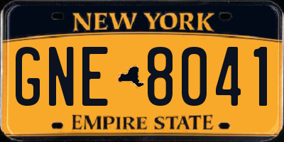 NY license plate GNE8041
