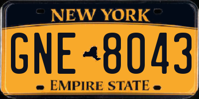 NY license plate GNE8043