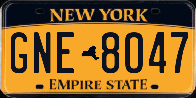 NY license plate GNE8047