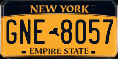 NY license plate GNE8057