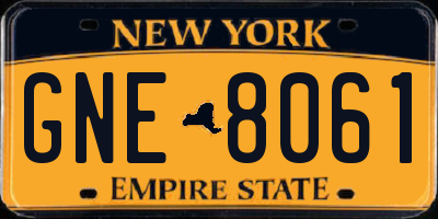 NY license plate GNE8061