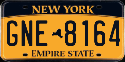 NY license plate GNE8164