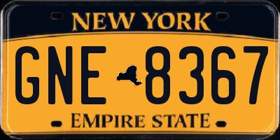 NY license plate GNE8367