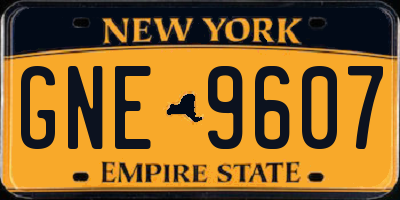 NY license plate GNE9607