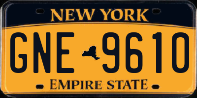 NY license plate GNE9610