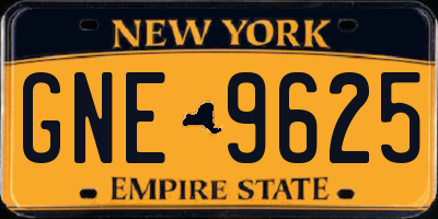 NY license plate GNE9625