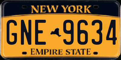 NY license plate GNE9634