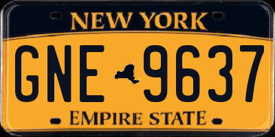 NY license plate GNE9637